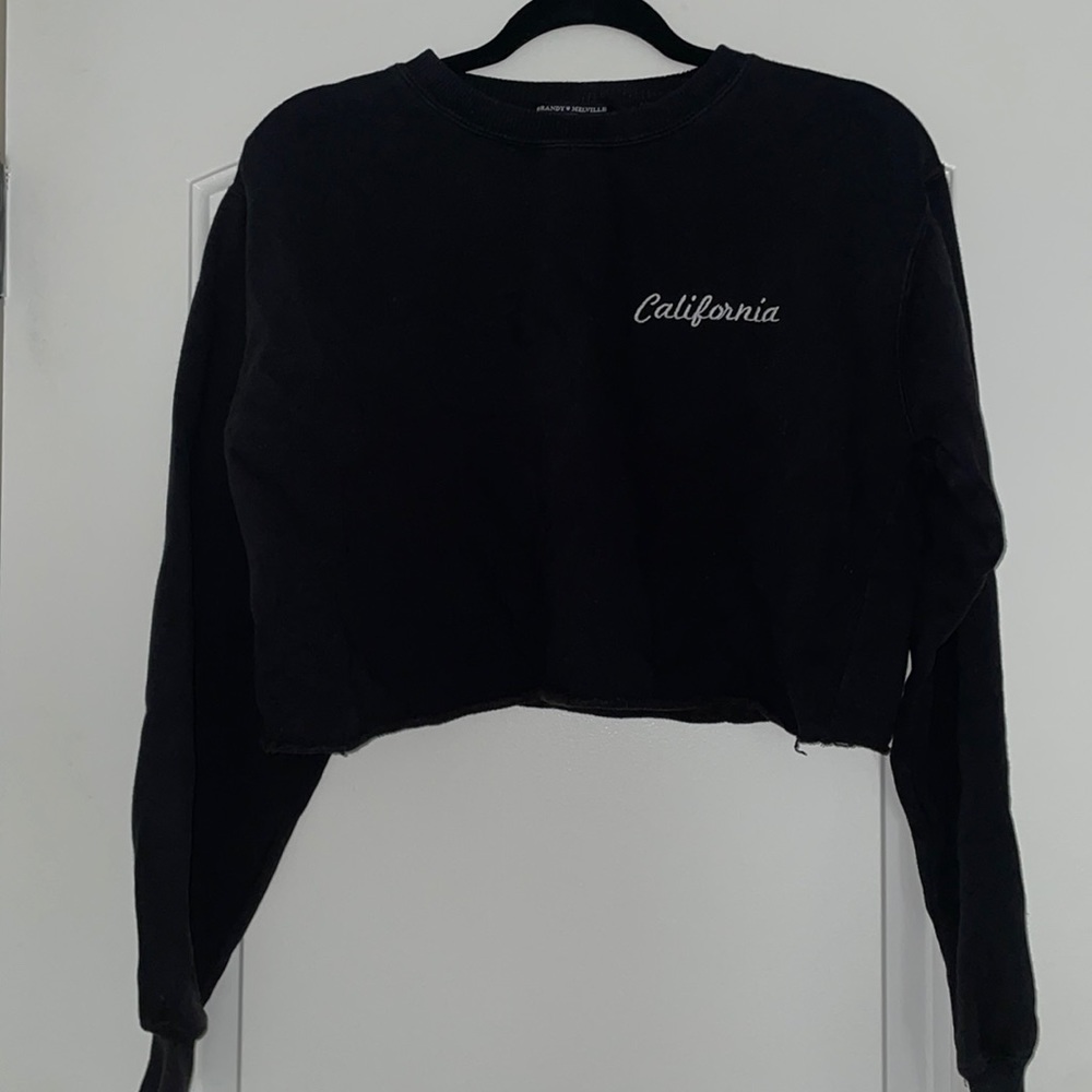 Brandy Melville cropped black sweatshirt